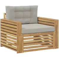 vidaXL Canapé d'extérieur , polyester, marron et gris clair