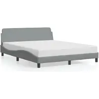 vidaXL Sommier « Dover » gris clair 152 x 203 cm en tissu