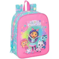 Gabby's Dollhouse Kinderrucksack Gabby's Dollhouse Confetti Rosa türkis 22 x 27 x 10 cm, Turquoise, Multicolore, Pink