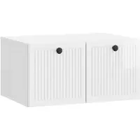 vidaXL Meuble TV mural , blanc brillant, 59,5 x 41 x 30 cm