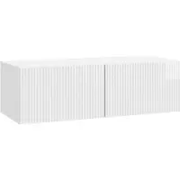 vidaXL Meuble TV mural blanc brillant 98 x 41 x 30 cm