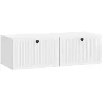 vidaXL Meuble TV mural blanc brillant 98 x 41 x 30 cm