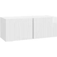 vidaXL Meuble TV mural , blanc brillant, 78,5 x 31 x 30 cm