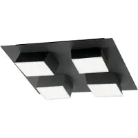 FABAS LUCE Plafonnier Led Carré Lucas 48 W 4160 Lm 3000 K Anthracite - Structure En Métal Et Méthacrylate, Dimmable Avec Coupure De Phase, Design Moderne Ip20
