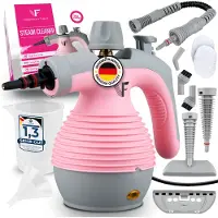 Neighbour's Friend Nettoyeur vapeur à main – Réglage de la vapeur – Comprend 10 accessoires – Réservoir de 350 ml – Rose