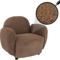 Mendler Fauteuil HWC-P33, fauteuil lounge/relax/cocktail Fauteuil rembourré, tissu/textile chenille (330 g/m²) Öko-Tex marron