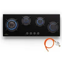 Klarstein Tables de Cuisson à Gaz, Plaque de Cuisson Gaz à 4 Brûleurs, Table de Cuisson Encastrable à 4 Feux de 8600W, Cuisiniere Gaz, Gaziniere Gaz avec Brûleurs en Acier Inoxydable, Cuisinières GPL