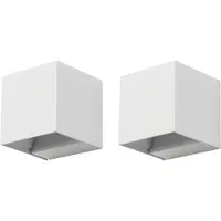 Forlight (Lot de 2) Applique extérieure LED C4 Rex - 6,6 W, lumière blanche neutre, 350 lm, indice de protection IP54, couleur blanche