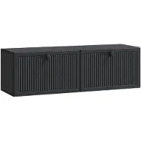 vidaXL Meuble TV mural Noir 98 x 31 x 30 cm Panneau de particules
