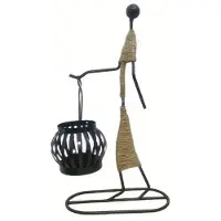 Typecat Bougeoir en Fer Nordique Sculpture de Personnage Abstrait Bougeoir Lampe D'Ambiance de Table Ne Contient Pas de Bougies
