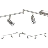 FABAS LUCE Spot Alice En Métal Finition Nickel Satiné Pour Intérieur, 6 Ampoules Gu10 Max. 15 W, Design Élégant Et Moderne, Code 2554-86-178
