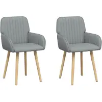 vidaXL - 2 chaises de salle à manger, tissu, gris clair, 56,5 x 50 x 87,5 cm