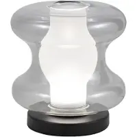FABAS LUCE Lampe De Table Frua Ø18Cm, Led 7W 750Lm, Sélecteur De Température 2700K/3000K/4000K, Structure Métal Et Verre Borosilicate Gris Design Moderne