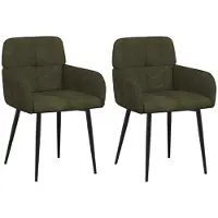vidaXL : 2 chaises de salle à manger en similicuir, couleur olive