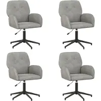 vidaXL - 4 chaises de bureau, 54 x 55 x 90 cm, gris clair, revêtues en velours