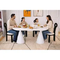 Xl Moebel Gmbh Ensemble de salle à manger lanc : table à manger et 4 chaises – Mobilier moderne