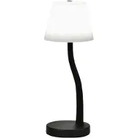 FABAS LUCE Lampe De Table Led Ibla, 9 W, 750 Lm, 3 000 K, Variateur Tactile, Structure En Métal Et Verre Soufflé, Couleur Noire - Ibla