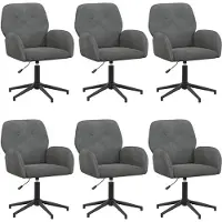 vidaXL - 6 chaises de bureau, 54 x 55 x 90 cm, gris foncé, revêtement en velours