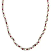 Luxenter Collier en perle blanche avec finition en or jaune 18 carats - Zawind