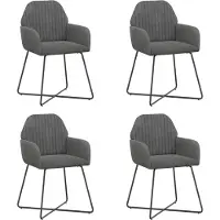 vidaXL - 4 chaises de salle à manger, tissu velours, gris foncé, 55 x 50 x 84 cm