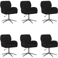 vidaXL : 6 chaises de bureau, dimensions 54 x 58 x 90 cm, couleur noire, revêtement en tissu