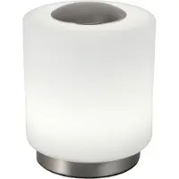 FABAS LUCE Lampe De Table Simi En Métal Nickelé Satiné Et Verre Soufflé Avec Led Intégrée De 8 W, 3000 K,Tactile À Intensité Variable, Code 3257-30-178