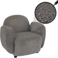 Mendler Fauteuil HWC-P33, fauteuil lounge/relax/cocktail Fauteuil rembourré, tissu/textile chenille (330 g/m²) Oeko-Tex gris clair