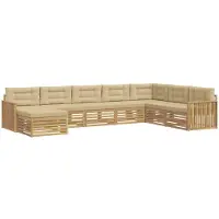 Syfax Ensemble de canapés d'extérieur 8 pc Blanc et Beige