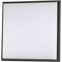 FABAS LUCE Plafonnier Led Carré Desdy 23W 2700Lm 3000K Ip54, Structure Aluminium Et Polycarbonate Noir, Usage Intérieur Et Extérieur, Code 3314-61-101