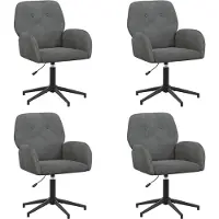 vidaXL - 4 chaises de bureau, 54 x 55 x 90 cm, gris foncé, revêtues en velours