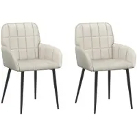 vidaXL - 2 chaises de salle à manger, velours, couleur crème, 56,5 x 50 x 86 cm