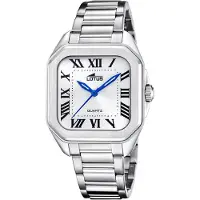 Lotus Montre à affichage analogique '- Watch Square Series - Quartz watch movement - Watch case width: 35 mm' blanc