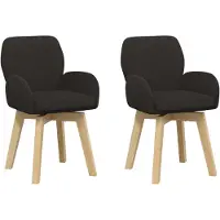 vidaXL : 2 chaises pivotantes pour salle à manger, revêtues en bouclé noir, dimensions : 54 x 58 x 87 cm