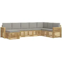 vidaXL Ensemble de canapés d'extérieur , 8 pièces, blanc et gris clair