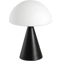 FABAS LUCE Lampe De Table Led Blip 7W AvecTactile Et Technologie Cct 2700K-4000K, Structure En Métal Et Verre Soufflé, Couleur Noire - Blip