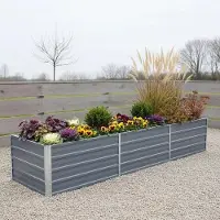 StarTech.com Bordure surélevée pour jardin - Plate-bande rectangulaire - 240x80x45 cm - Acier galvanisé - Sol ouvert sans fondation - Couleur : vert olive
