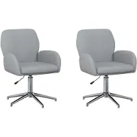 vidaXL - 2 chaises de bureau, 54 x 58 x 90 cm, gris clair, revêtement en tissu