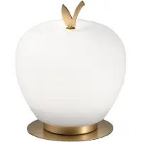 FABAS LUCE Lampe De Table Wendy, Led Intégrée 8 W, Blanc 3000 K, Laiton Satiné, Variateur Tactile, Verre Soufflé - Design Élégant
