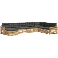vidaXL Ensemble de salon de jardin 8 pièces, blanc et anthracite