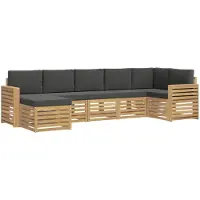 vidaXL Ensemble de salon de jardin 7 pièces, blanc et anthracite