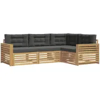 vidaXL Ensemble de canapés d'extérieur , 4 pièces, blanc et anthracite