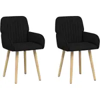 vidaXL - 2 chaises de salle à manger, tissu noir, 56,5 x 50 x 87,5 cm