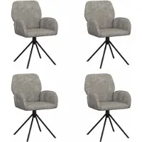 vidaXL : Ensemble de 4 chaises de salle à manger, revêtues en similicuir, couleur gris clair