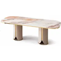 Xl Moebel Gmbh Ensemble moderne pour salle à manger, comprenant une table rectangulaire beige et des chaises. Mobilier pour salle à manger