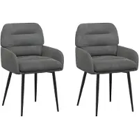 vidaXL - 2 chaises de salle à manger, tissu velours, gris foncé, 59 x 59,5 x 90 cm