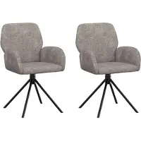 vidaXL : 2 chaises de salle à manger pivotantes, revêtues de similicuir, couleur gris clair