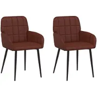 vidaXL : 2 chaises de salle à manger en similicuir, finition brillante, couleur marron