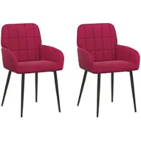 vidaXL - 2 chaises de salle à manger, velours, bordeaux, 56,5 x 50 x 86 cm