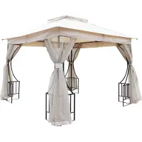 Gardeness Gazebo de jardin en acier de 3 x 3 m avec toile en polyester hydrofuge