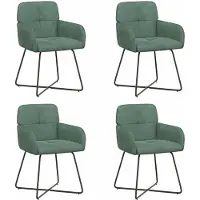 vidaXL Chaises de salle à manger, lot de 4, en velours (V), vert océan, 59 x 56,5 x 86 cm